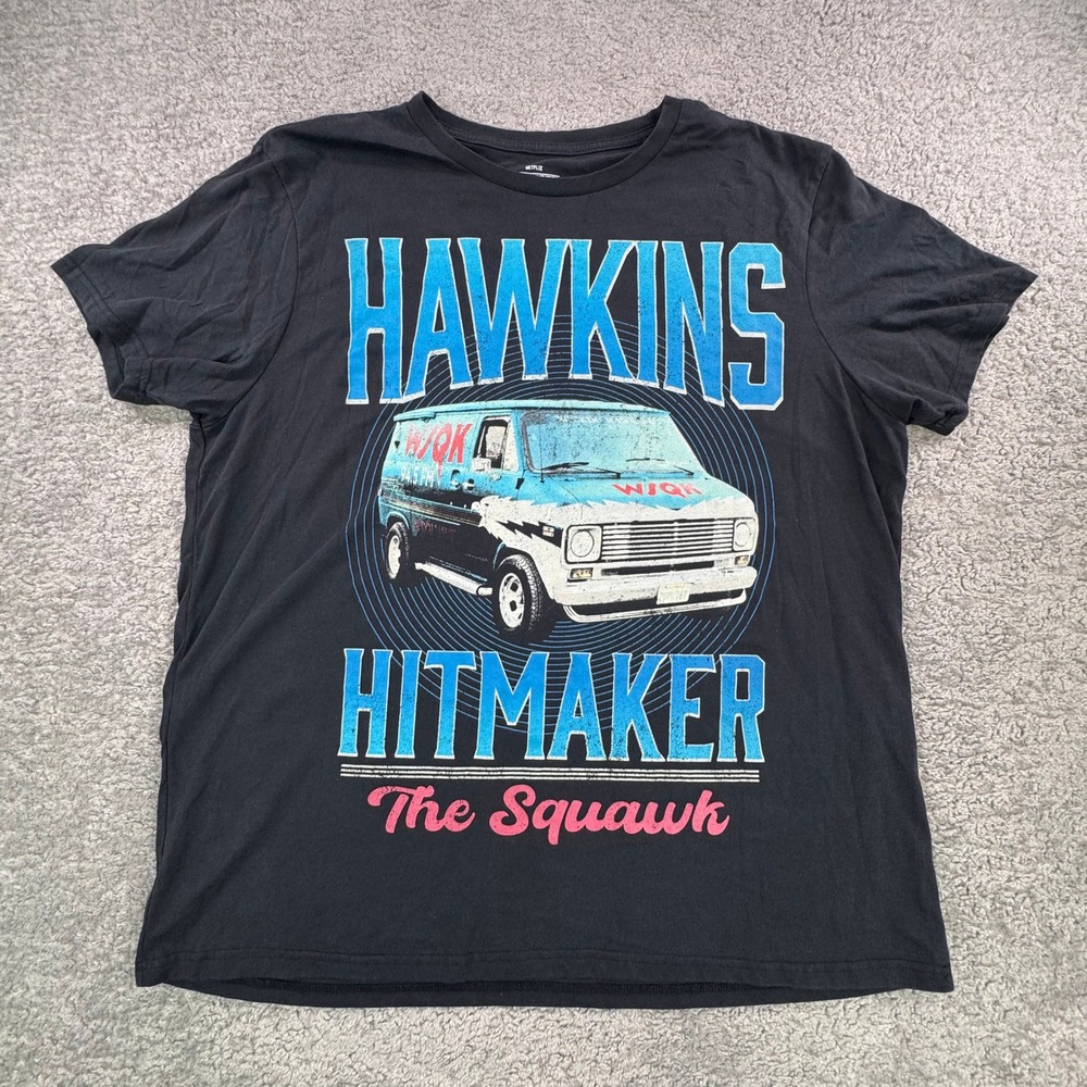 Netflix Stranger Things Hawkins Hitmaker WSQK Radio Van Graphic T-Shirt XXL